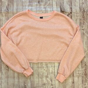 SHEIN Light Coral Cropped Sweatshirt